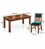 Aalaya 6 Seater Dining Set In Provincial Teak Finish With Teal Green Colour Chair Aalaya 6 Seater Dining Set In Provincial Teak Finish With Teal Green Colour Chair