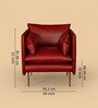 Aara Leather Single Seater Sofa in Red Colour