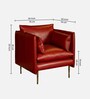 Aara Leather Single Seater Sofa in Red Colour