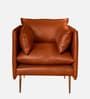 Aara Leather Single Seater Sofa in Tan Colour