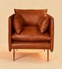 Aara Leather Single Seater Sofa in Tan Colour