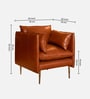 Aara Leather Single Seater Sofa in Tan Colour