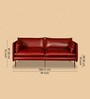 Aara Leather Three Seater Sofa in Red Colour