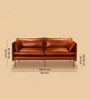 Aara Leather Three Seater Sofa in Tan Colour
