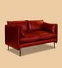 Aara Leather Two Seater Sofa in Red Colour