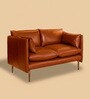 Aara Leather Two Seater Sofa in Tan Colour