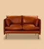 Aara Leather Two Seater Sofa in Tan Colour