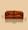 Aara Leather Two Seater Sofa in Tan Colour