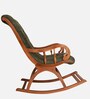 Aarava Fabric Upholstered Teak Wood Rocking Chair In Teak Forest Finish