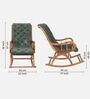 Aarava Fabric Upholstered Teak Wood Rocking Chair In Teak Forest Finish