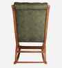 Aarava Fabric Upholstered Teak Wood Rocking Chair In Teak Forest Finish