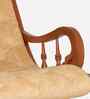 Aarava Fabric Upholstered Teak Wood Rocking Chair In Teak Gold Finish