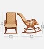 Aarava Fabric Upholstered Teak Wood Rocking Chair In Teak Gold Finish