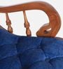 Aarava Fabric Upholstered Teak Wood Rocking Chair In Teak Indigo Finish