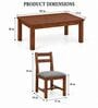 Aaroh 6 Seater Dining Set In Provincial Teak Finish With Grey Colour Chair Aaroh 6 Seater Dining Set In Provincial Teak Finish With Grey Colour Chair