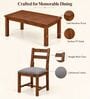 Aaroh 6 Seater Dining Set In Provincial Teak Finish With Grey Colour Chair Aaroh 6 Seater Dining Set In Provincial Teak Finish With Grey Colour Chair