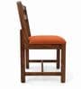 Aaroh 6 Seater Dining Set In Provincial Teak Finish With Terracotta Orange Colour Chair Aaroh 6 Seater Dining Set In Provincial Teak Finish With Terracotta Orange Colour Chair