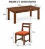 Aaroh 6 Seater Dining Set In Provincial Teak Finish With Terracotta Orange Colour Chair Aaroh 6 Seater Dining Set In Provincial Teak Finish With Terracotta Orange Colour Chair