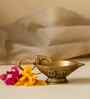Aarti Diya with Handle  Brass Idol Gold Finish