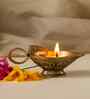 Aarti Diya with Handle  Brass Idol Gold Finish
