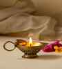 Aarti Diya with Handle  Brass Idol Gold Finish