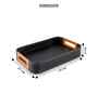 Black-Brown Premium Faux Leather Large Rectangular Serving Tray