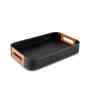 Black-Brown Premium Faux Leather Small Rectangular Serving Tray