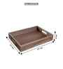Chocolate Brown Premium Faux Leather Rectangular Serving Tray