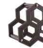 Studio Premium Faux Leather 3-Bottle Wine Rack Modern Hexagon Design Tabletop Wine Holder