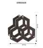 Studio Premium Faux Leather 3-Bottle Wine Rack Modern Hexagon Design Tabletop Wine Holder
