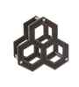Studio Premium Faux Leather 3-Bottle Wine Rack Modern Hexagon Design Tabletop Wine Holder