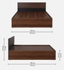 Aarya Queen Size Bed in Sandal Wood Finish with Box Storage