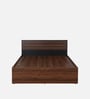 Aarya Queen Size Bed in Sandal Wood Finish with Box Storage
