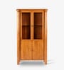 Aayam Glass Book Case With Led LightIn New Teak Dark Finish