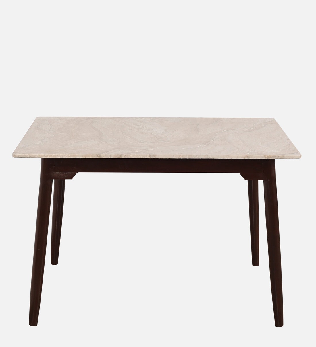 Buy Abate Solid Wood 4 Seater Dining Table in Natural Teak Wood Finish