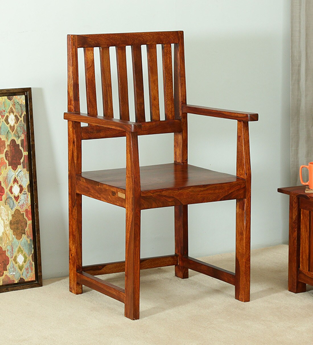 solid oak armchair