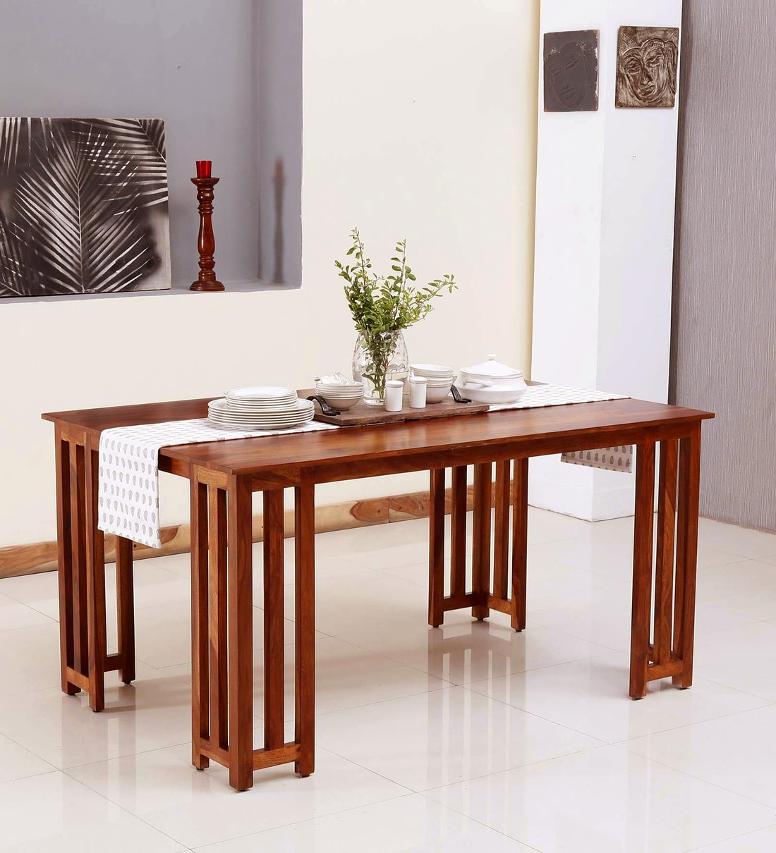 Buy Abbey Solid Wood 6 Seater Dining Table In Honey Oak Finish By   Abbey Solid Wood Six Seater Dining Table In Honey Oak Finish By Woodsworth Abbey Solid Wood Six Seat Y41v54 