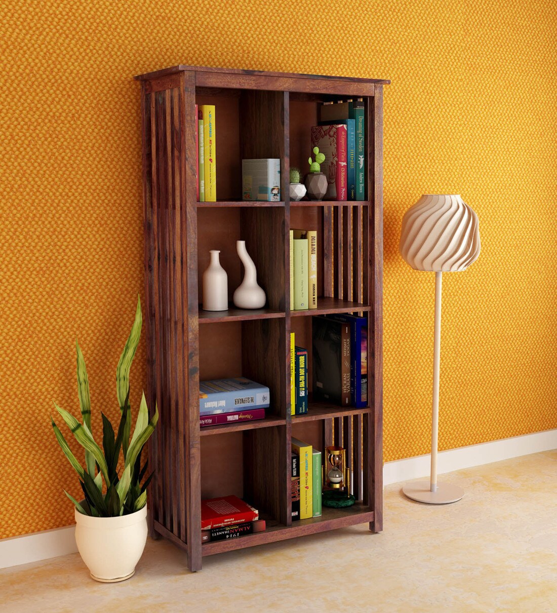 Buy Abbey Solid Wood Book Shelf in Honey Oak Finish By Woodsworth