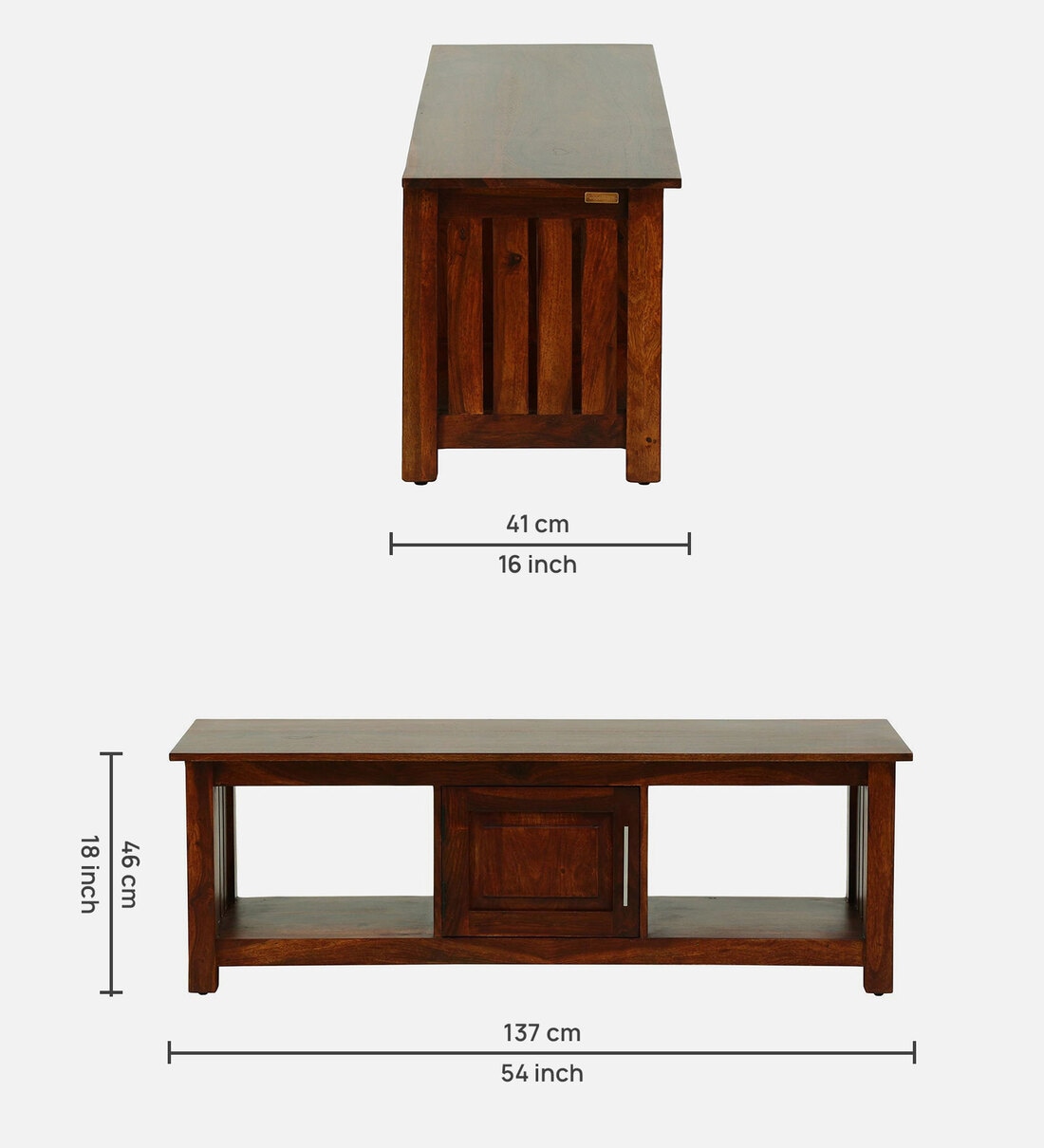 Buy Abbey Sheesham Wood TV Console in Honey Oak Finish for TVs up to 50