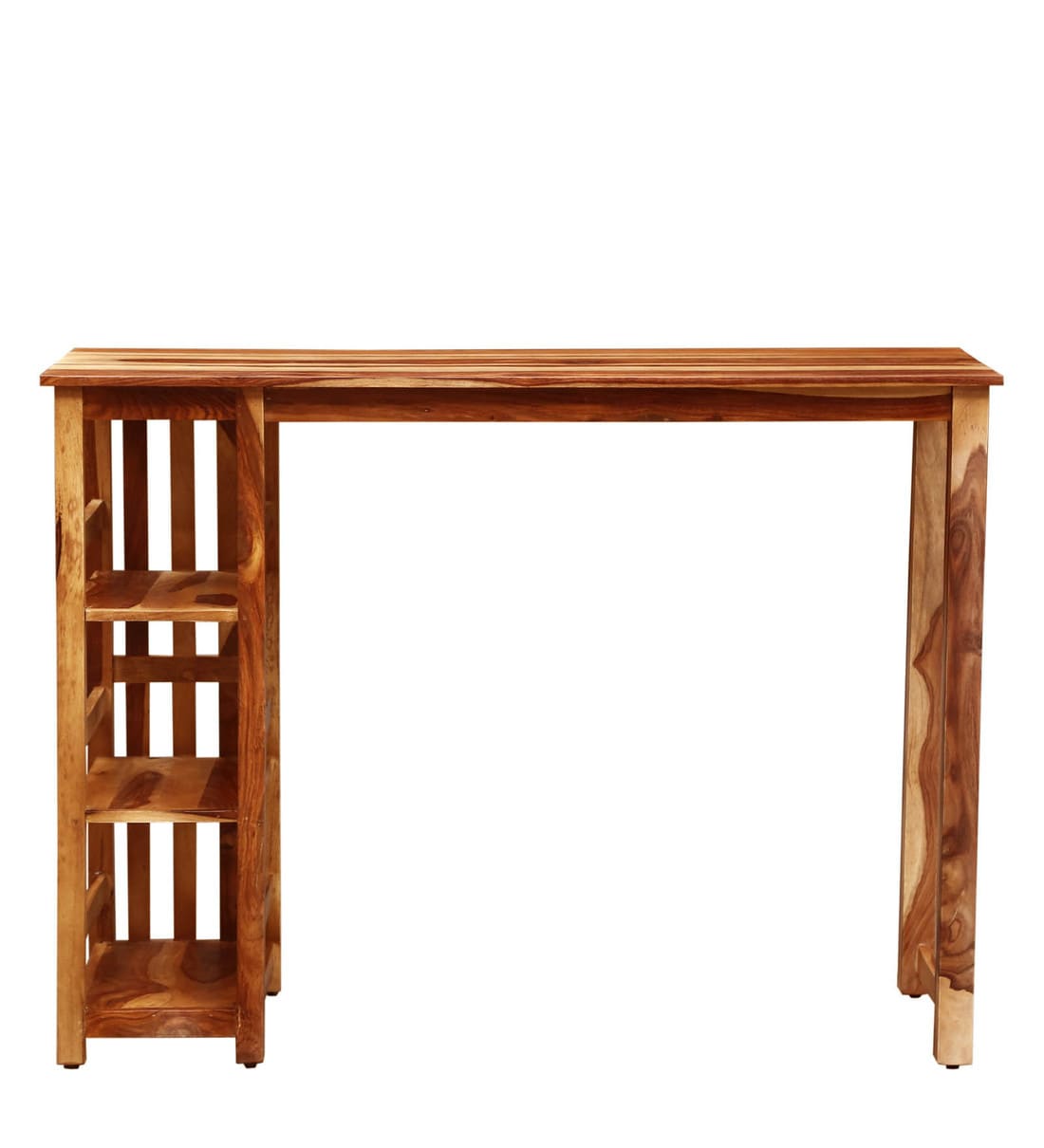 Buy Abbey Solid Wood Bar Table Set in Rustic Teak Finish Woodsworth