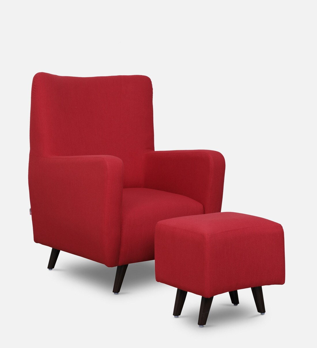 Buy Abdon Lounge Chair with Stool in Red Colour at 13 OFF by Casacraft