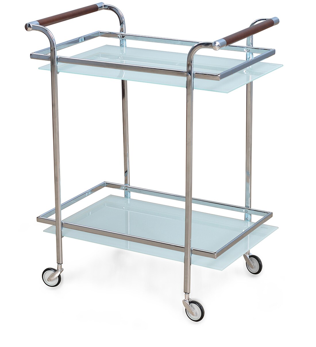 Buy Abelia Metal Bar Trolley in White Colour By Home Online Bar