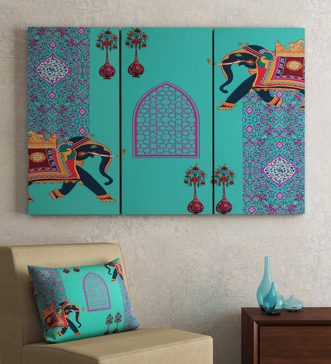 Buy Abstract Green MDF Wood Framed Wall Art Online Wooden Wall Art Wall Art Home Decor