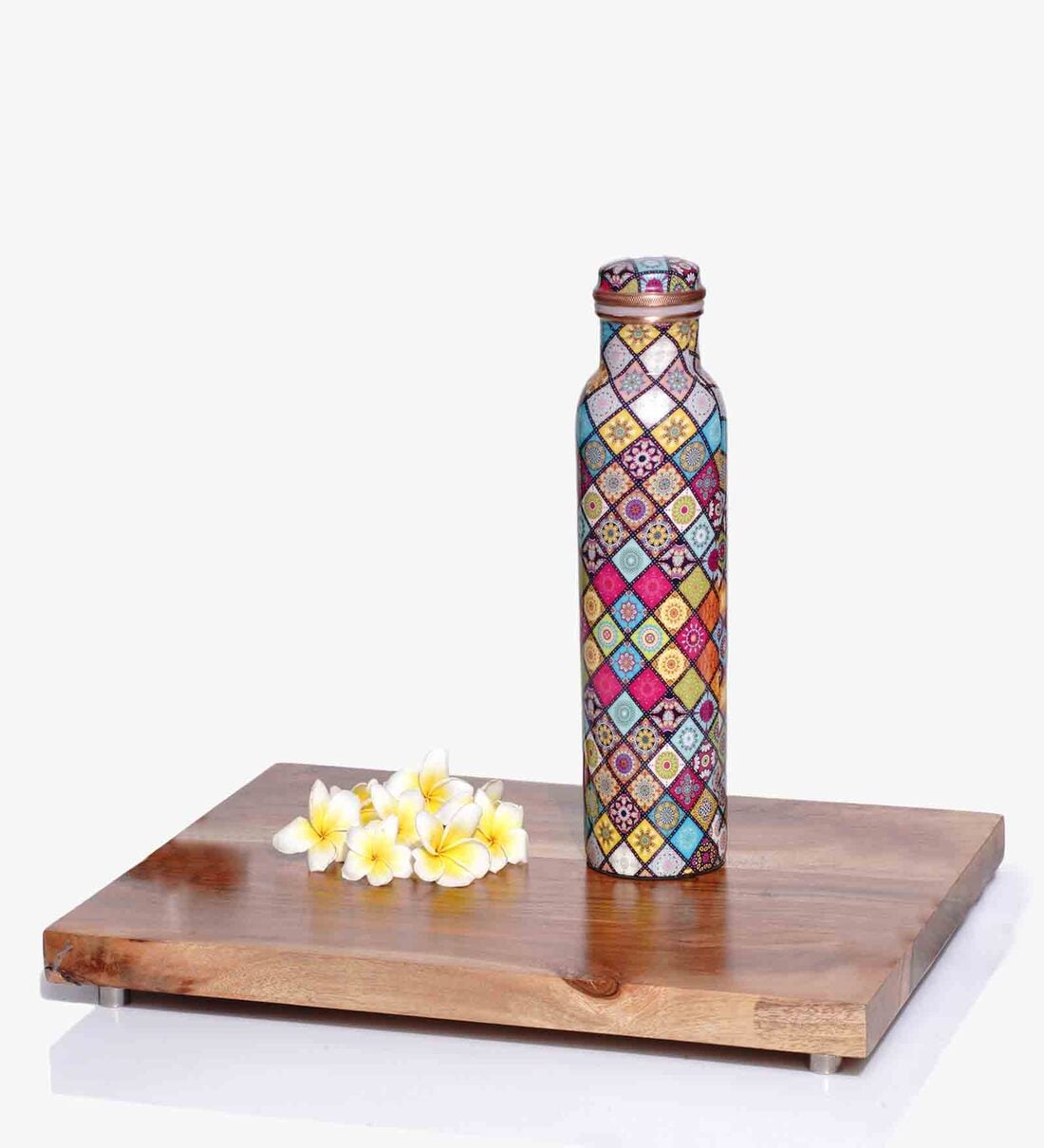 August Collectives Abstract Multicolor Copper Water Bottle