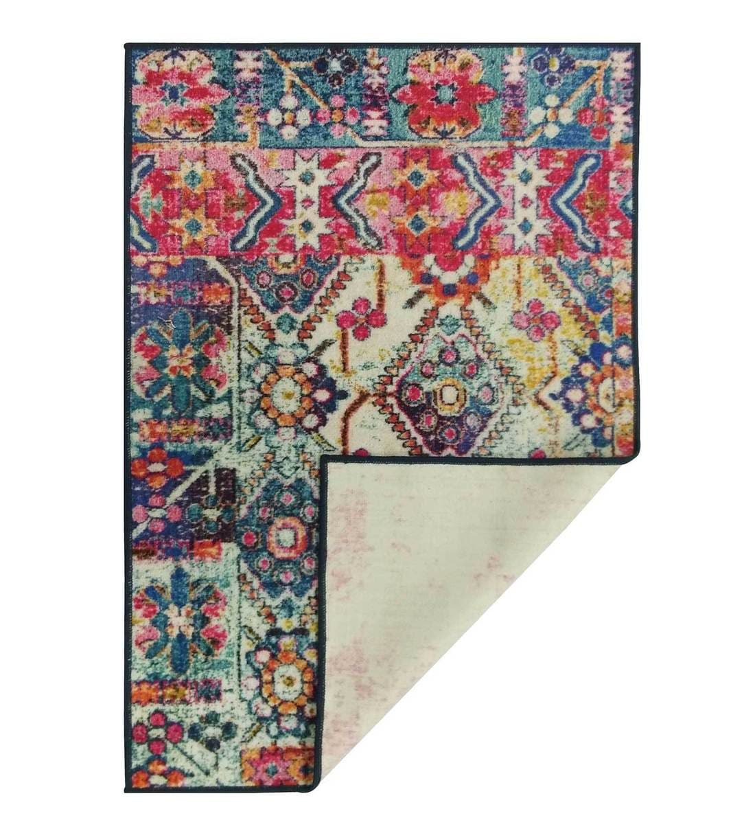 Buy Multicolor Nylon Vintage 4 x 6 Feet Machine Made Carpet by Status Online 4 ft x 6 ft
