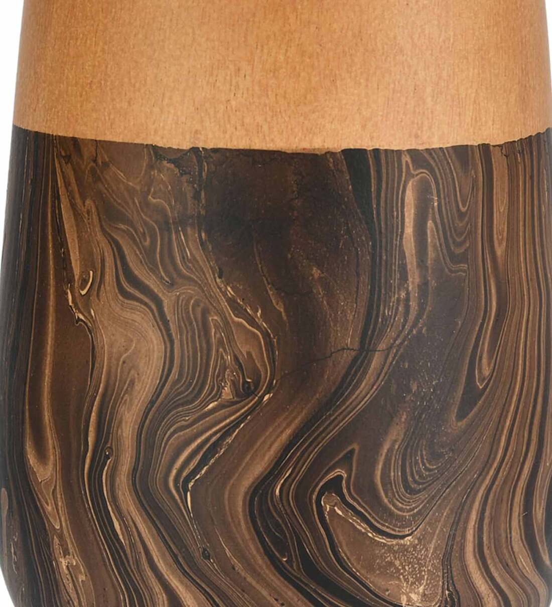 Buy Abstract Tumbler Brown Mango Wood Floor Vase by home Online