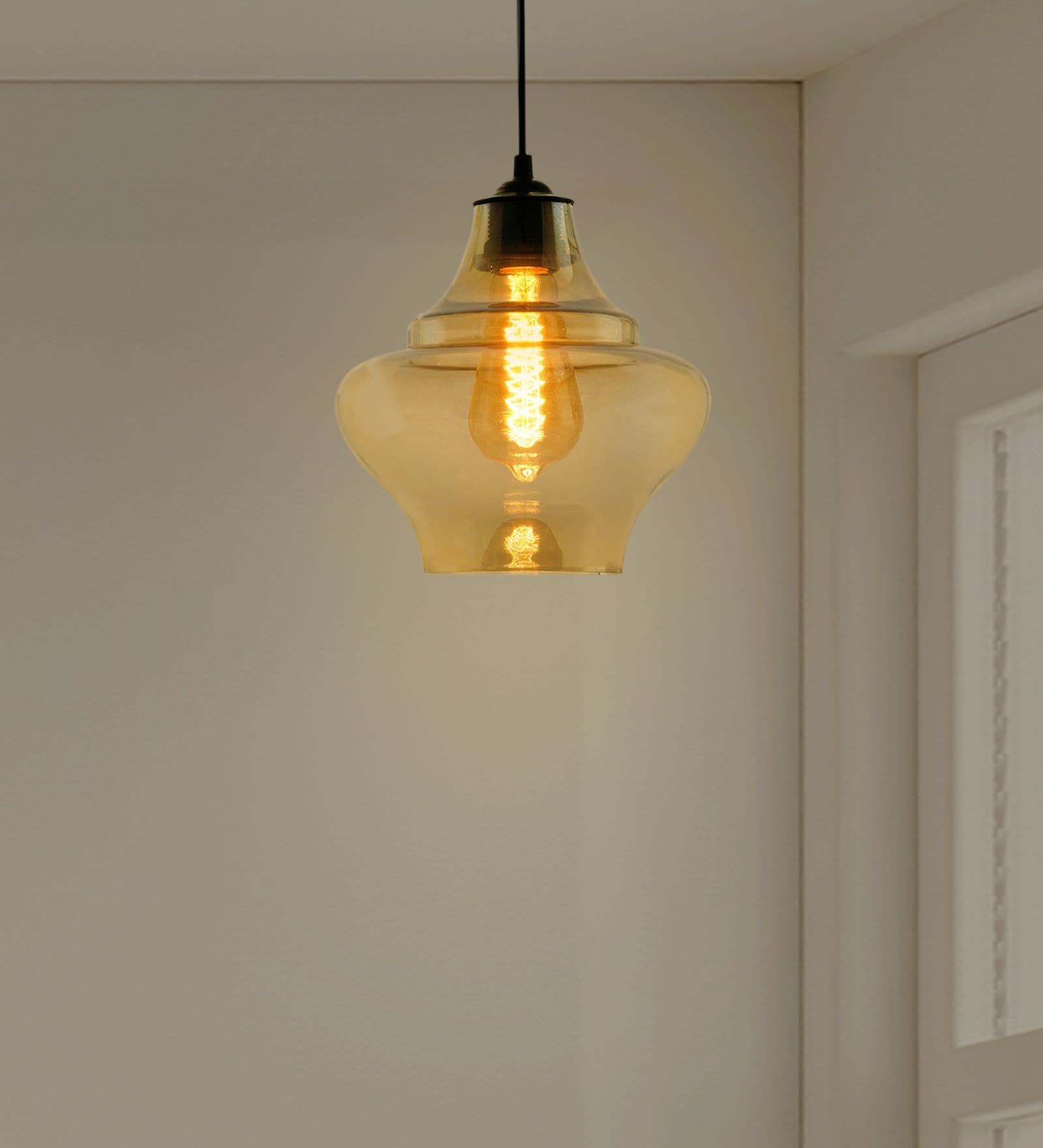Abalone Smoke Luster Glass Hanging Light