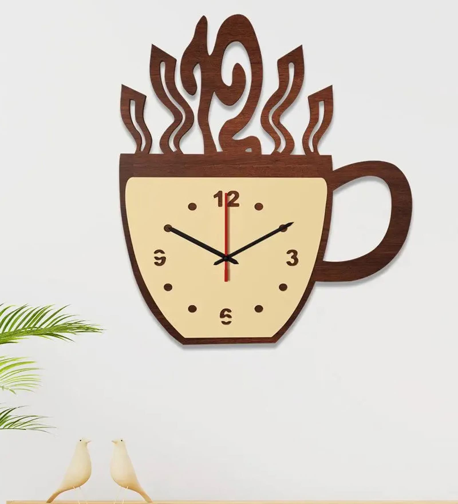 Abayomi Engineered Wood Natural Wall Clock