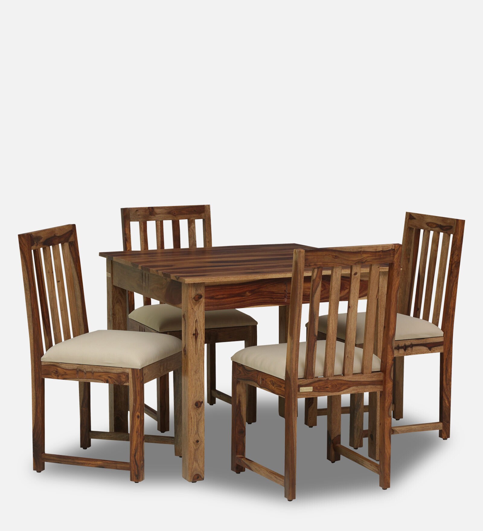 Buy Abbey Solid Wood 4 Seater Dining Set in Rustic Teak Finish at 2% ...