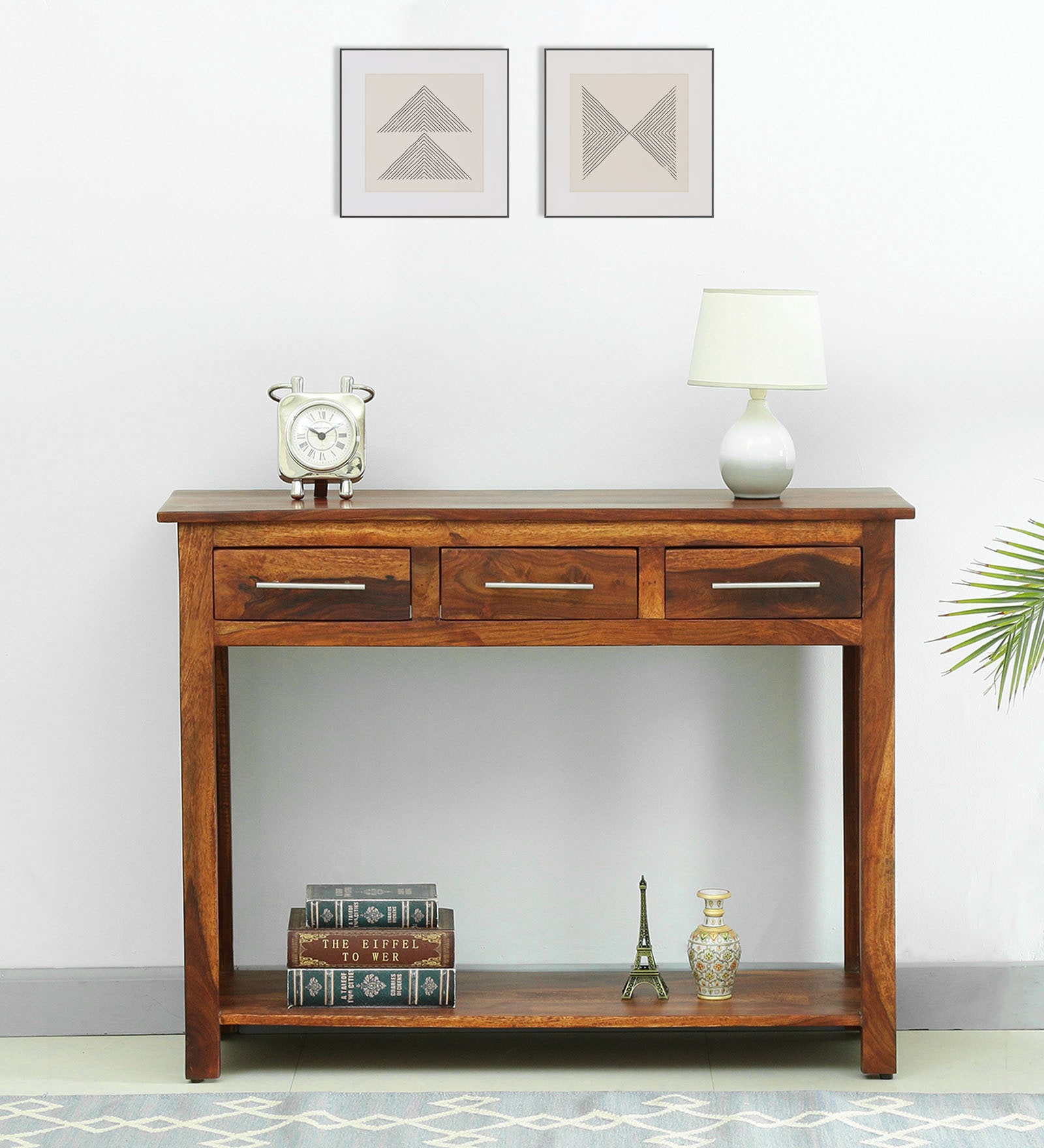 Buy Abbey Sheesham Wood Console Table in Scratch Resistant Teak Finish